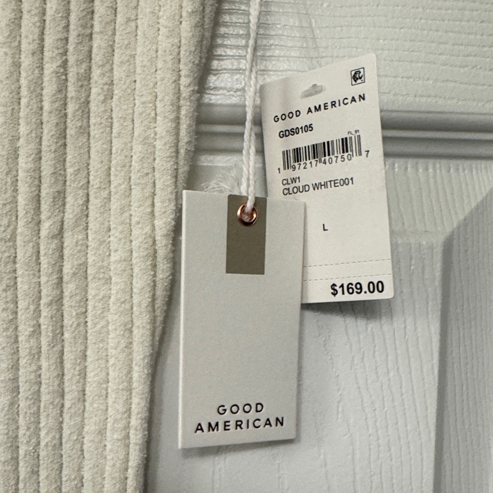 Good American Ivory Ribbed Midi Dress - Picture 8 of 8